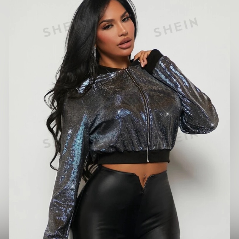 Glitter bomber jacket